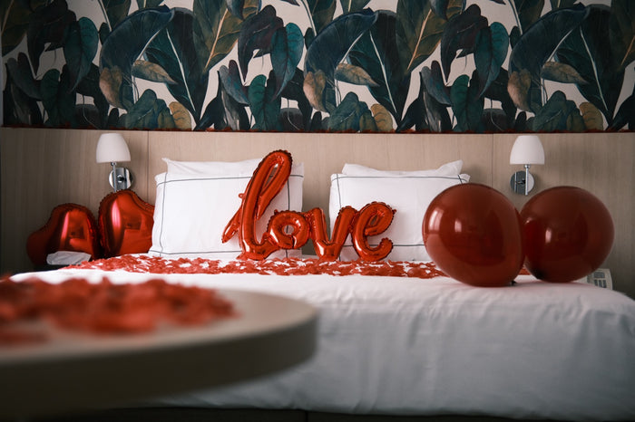 Chambre d'hôtel double décorée avec la Boxe Deco Romantic