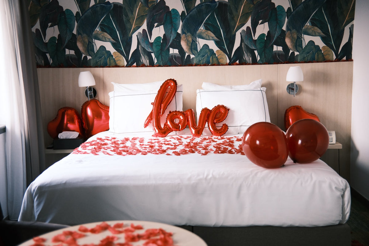 Chambre d'hôtel lumineuse entièrement décorée avec la Boxe Deco