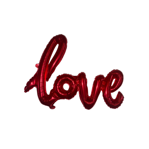 Ballon lettres LOVE rouge (détouré)