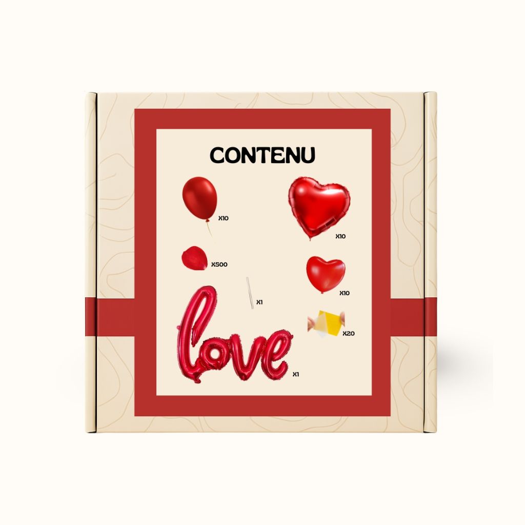 Dos de la box Boxe Deco Romantic — le contenu détaillé imprimé